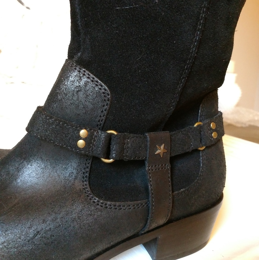 🚫SOLD🚫UGG Fabrizia Moto boots oiled leather/suede - Picture 3 of 13